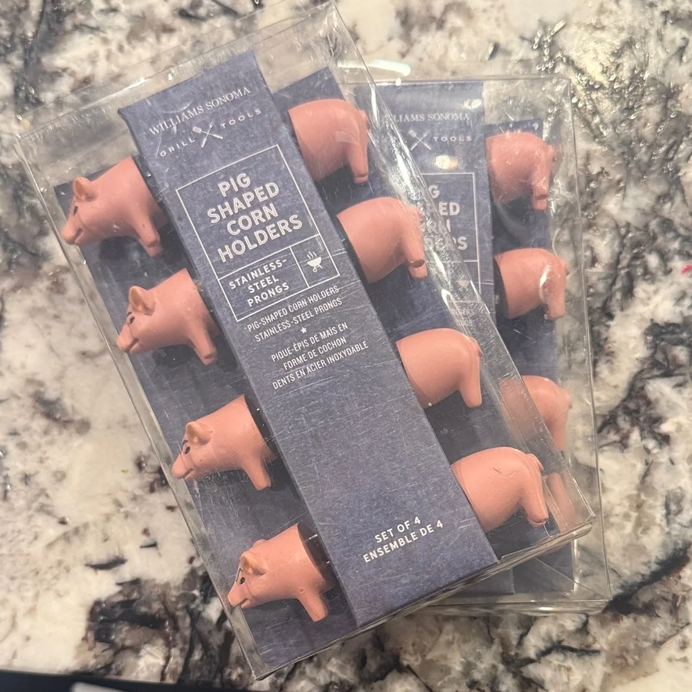 Williams Sonoma Pink Pig Corn Holders
